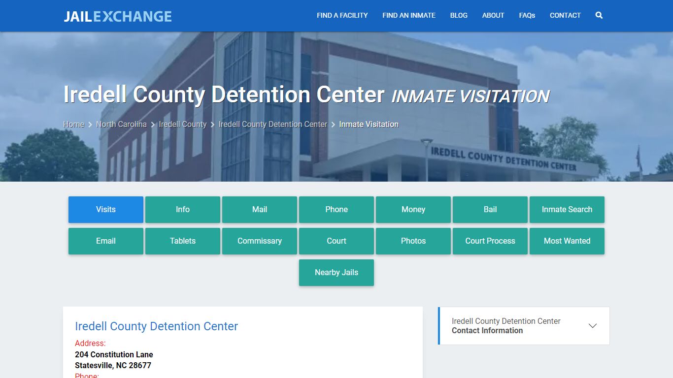 Inmate Visitation - Iredell County Detention Center, NC - Jail Exchange
